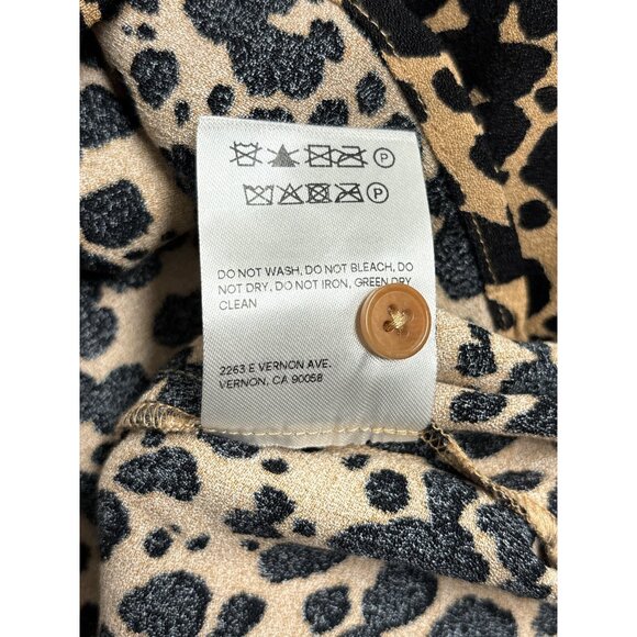 Reformation Leopard Print Midi Dress With Long Sleeves & Tie Cuffs Keyhole Back - Picture 8 of 11